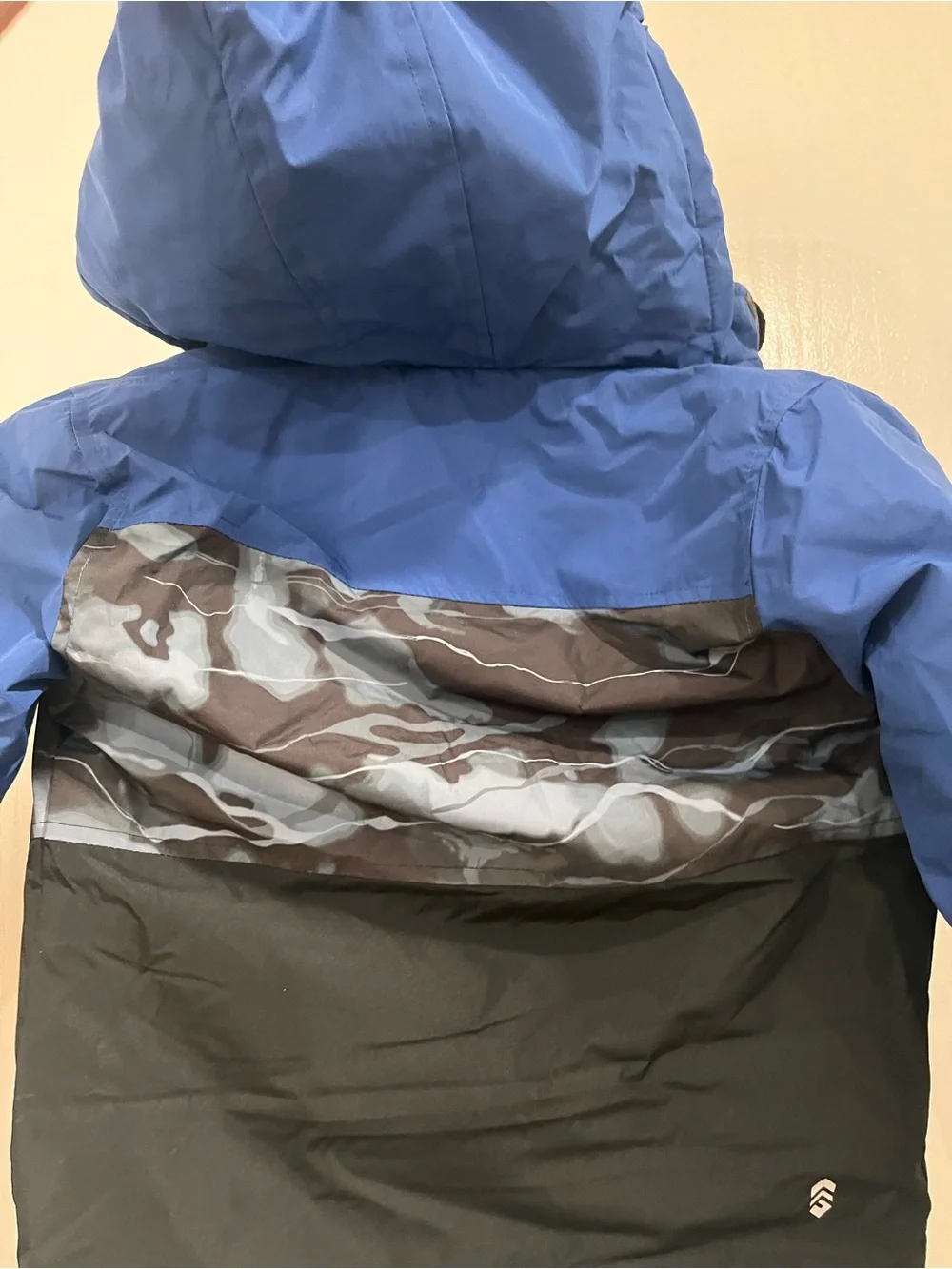 Free Country Blue and Black Toddler Girls ' Ski Jacket with Camouflage Accent